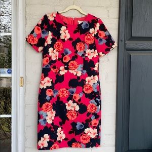 J. Crew shirt sleeve floral sheath dress